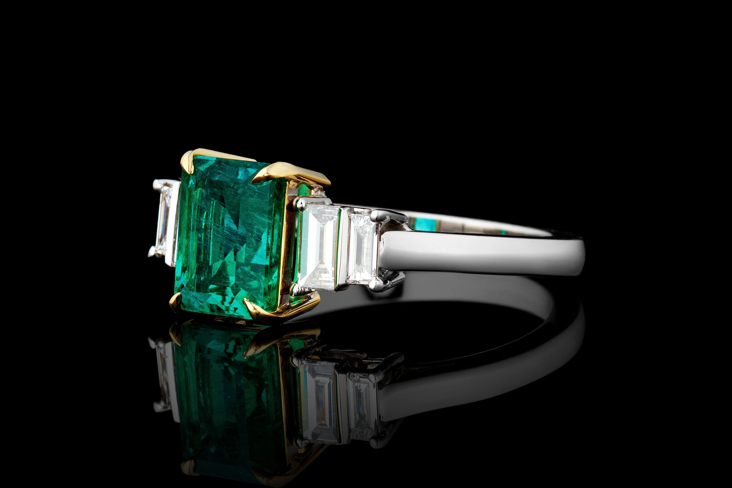 Gemstone ring on dark background