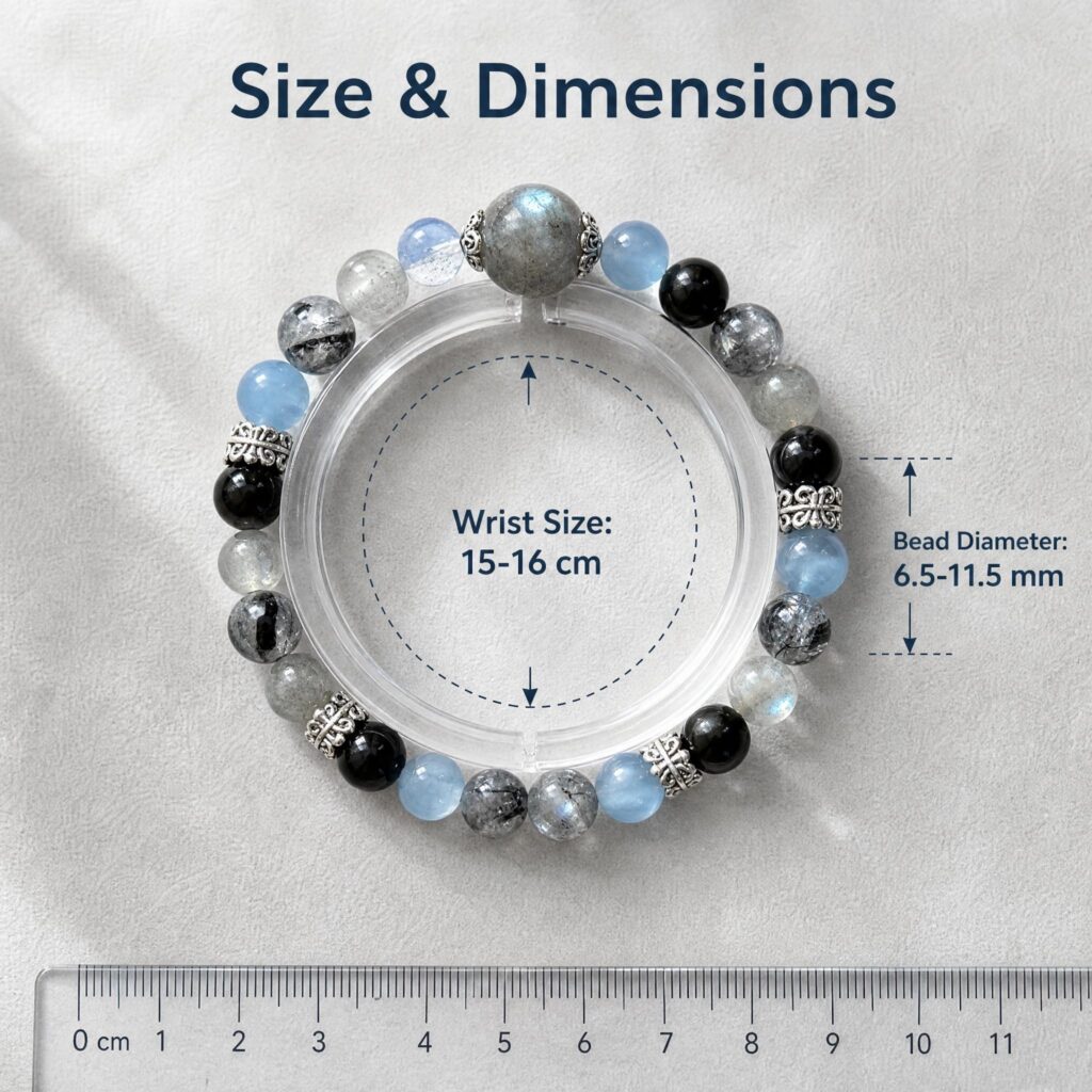 Golden Obsidian & Ocean Blue Crystal Bracelet Energy-Inspired Jewelry